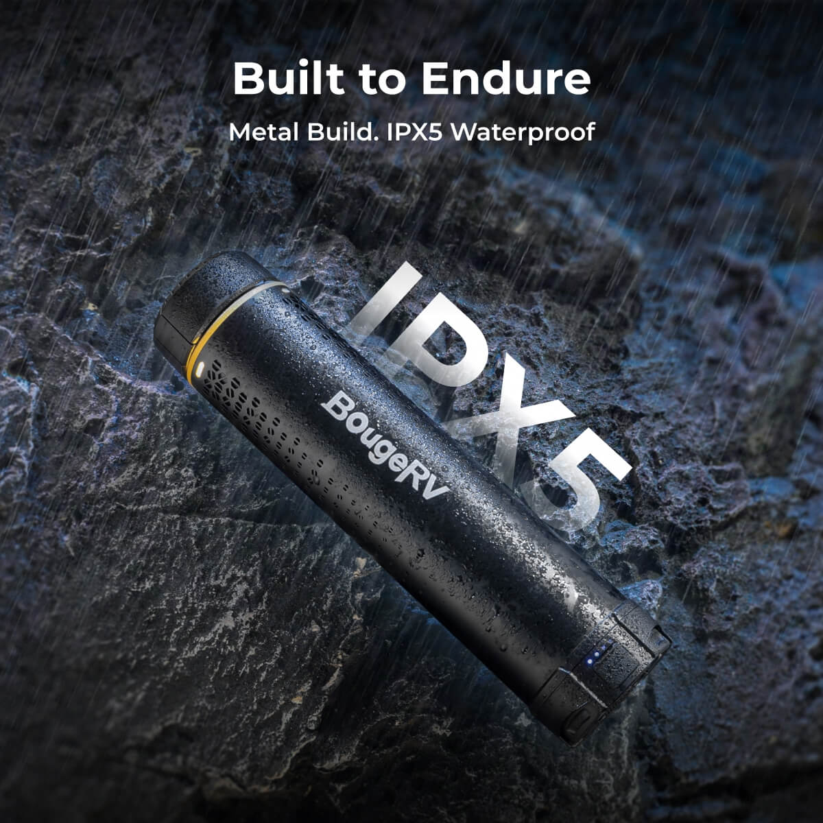 BougeRV T1 IPX5 water resistance and metal construction